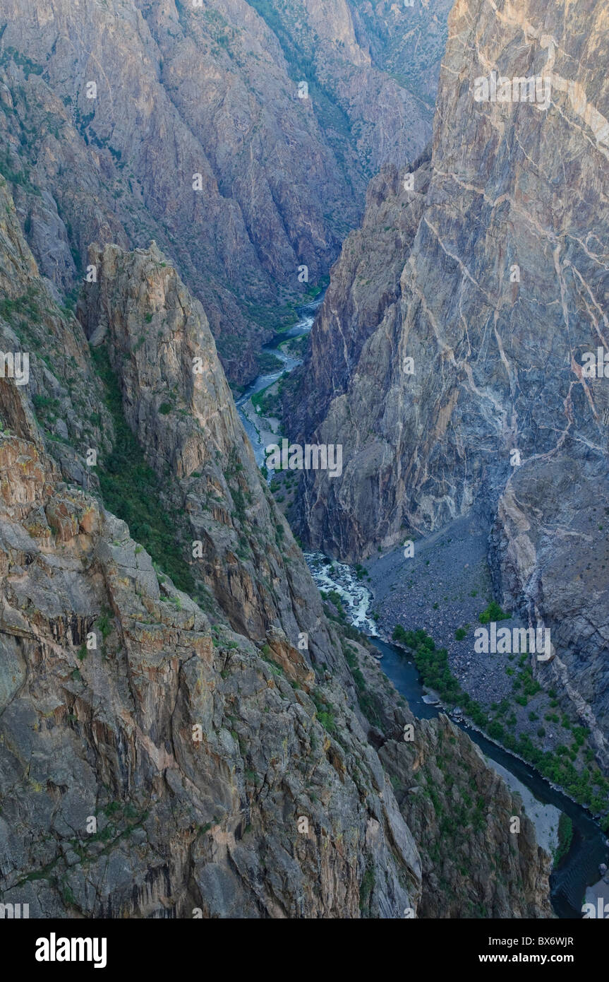 Canyon and Stratified Rock, Black Canyon of The Gunnison National Park, Colorado, USA Stock Photo