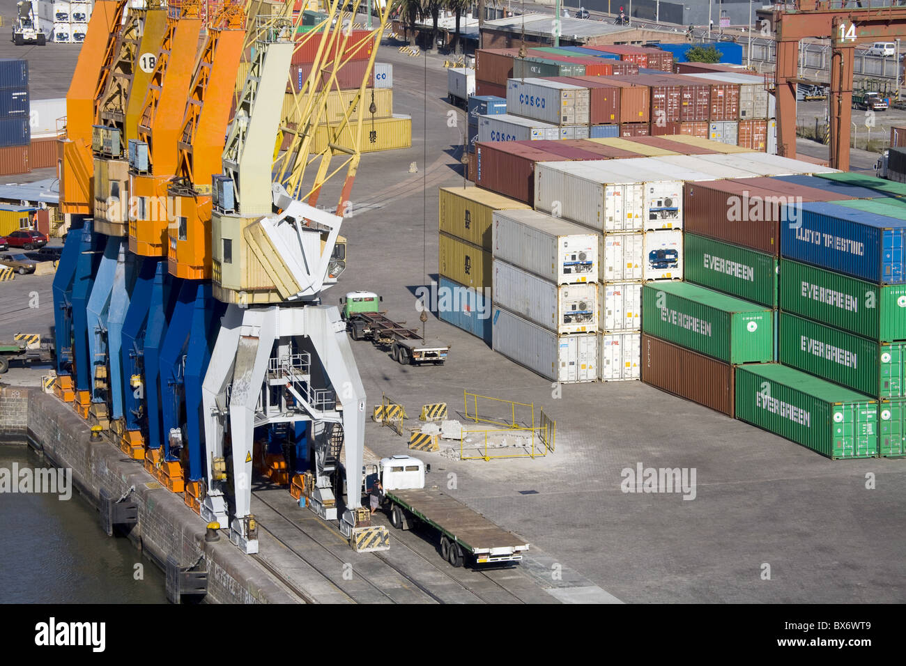 Container Port, Montevideo, Uruguay, South America Stock Photo
