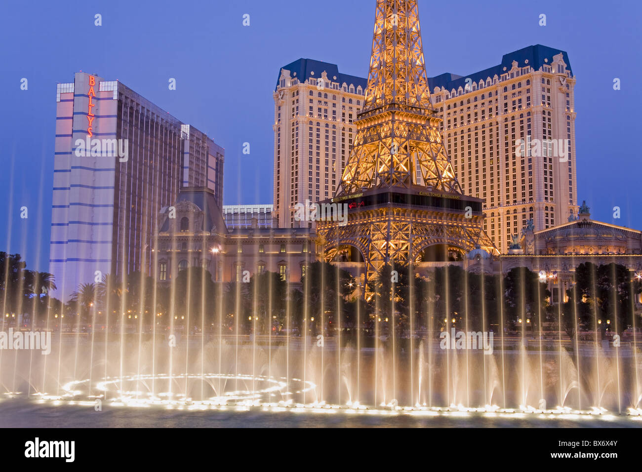 Bally's and Paris Casinos, Las Vegas, Nevada, United States of America, North America Stock Photo