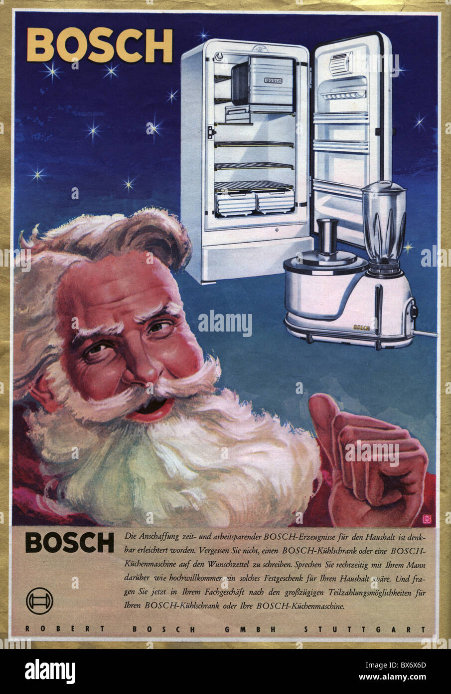 fade bathing evening advertising, houshold appliance, Bosch, advertisement in magazine, 1955,  Additional-Rights-Clearences-Not Available Stock Photo - Alamy