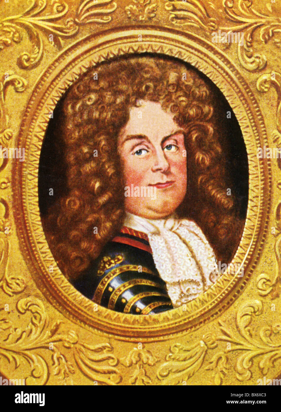 Philip II, 4.8.1674 - 2.12.1723, Duke of Orleans, Regent of France 1715 - 1723, portrait, print after miniature, 18th century, cigarette card, Germany, ...