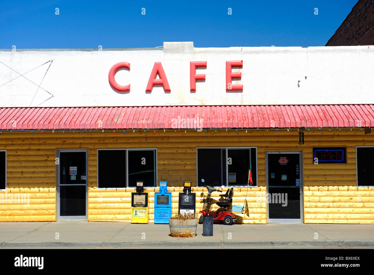 Cafe near Sundance, HWY 90, Wyoming, USA Stock Photo Alamy