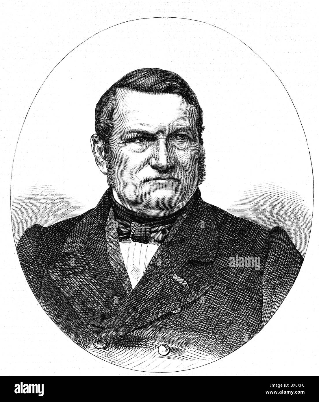 Riedinger, Ludwig August, 19.11.1809 - 20.4.1879, German entrepreneur, portrait, wood engraving, 19th century, Stock Photo