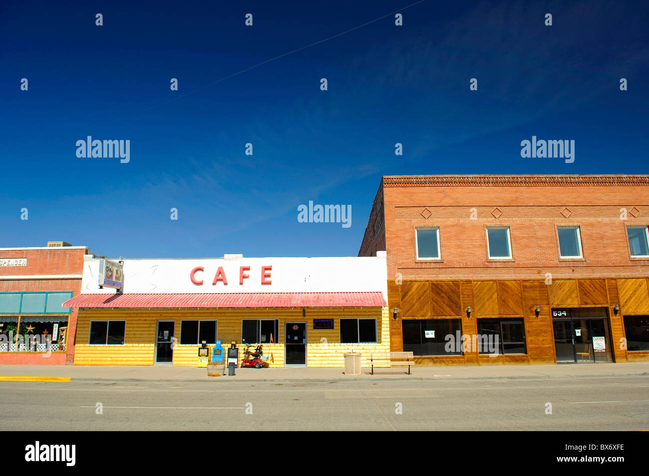 Cafe near Sundance, HWY 90, Wyoming, USA Stock Photo Alamy
