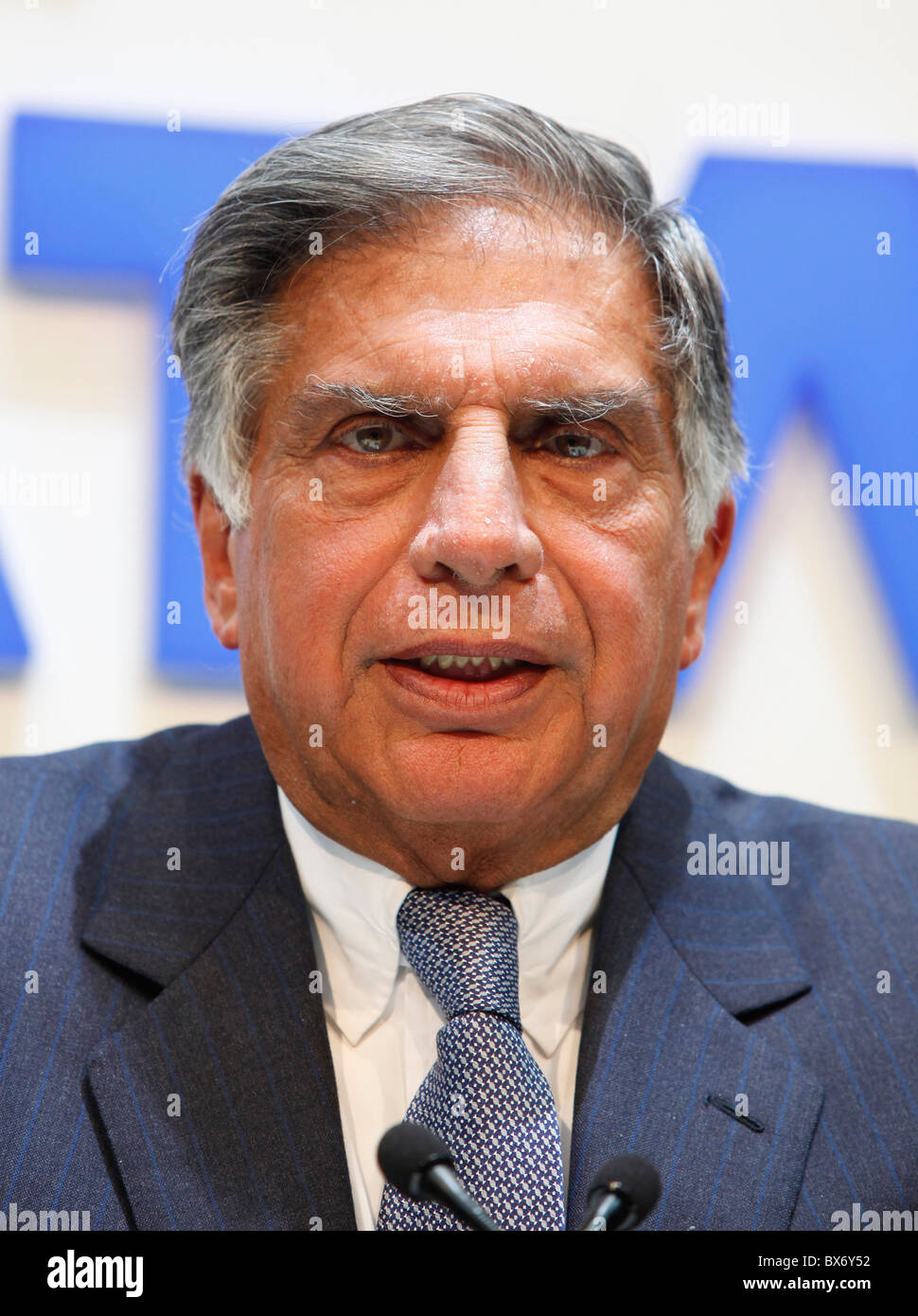 Ratan N. Tata during the 79th International Motor Show in Geneve, Tuesday, March 3, 2009. (CTK Photo/Rene Fluger) Stock Photo