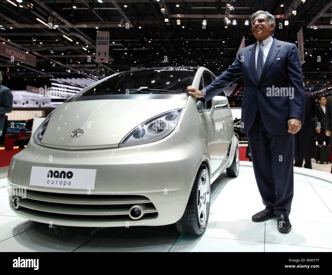 Ratan Naval Tata, Tata Nano, car Stock Photo