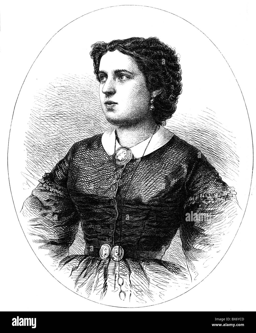 Trebelli-Bettini, Zelia, 1838 - 1892, French opera singer, half length, wood engraving, 19th century, Stock Photo