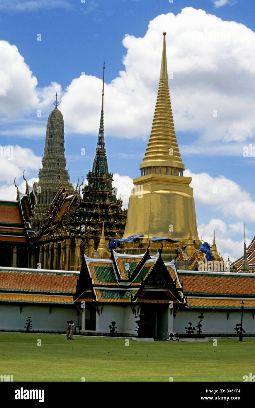 Temple of the Emerald Buddha or Wat Phra Kaew, Bangkok, Thailand. Stock Photo