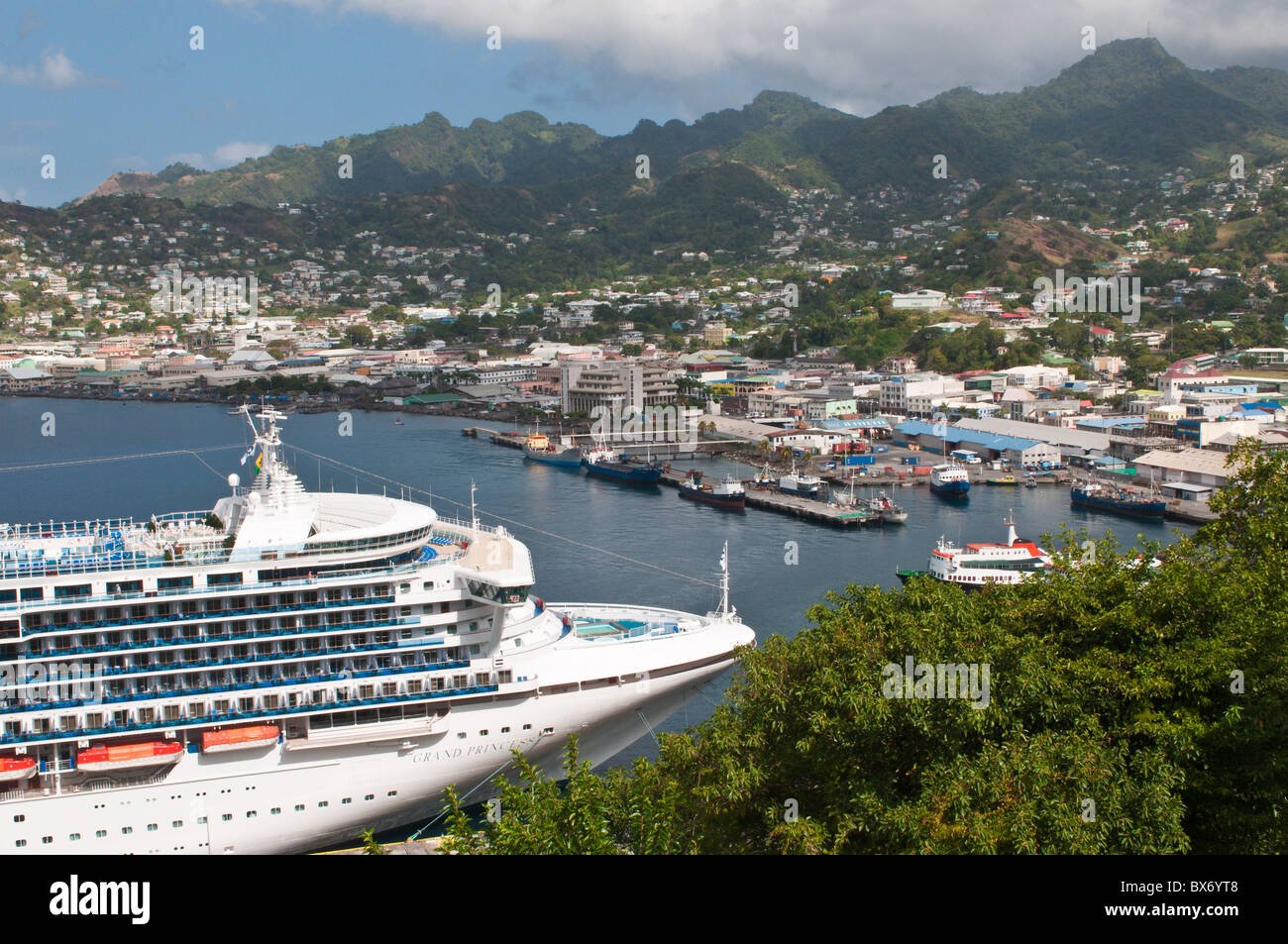 Cruise Ship In Kingstown Harbour St Vincent St Vincent And The Grenadines Windward Islands West Indies Stock Photo Alamy