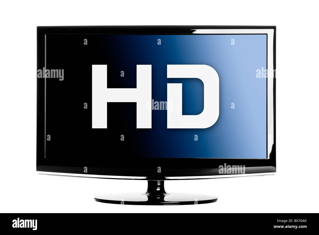 High definition lcd TV isolated over a white background Stock Photo Alamy
