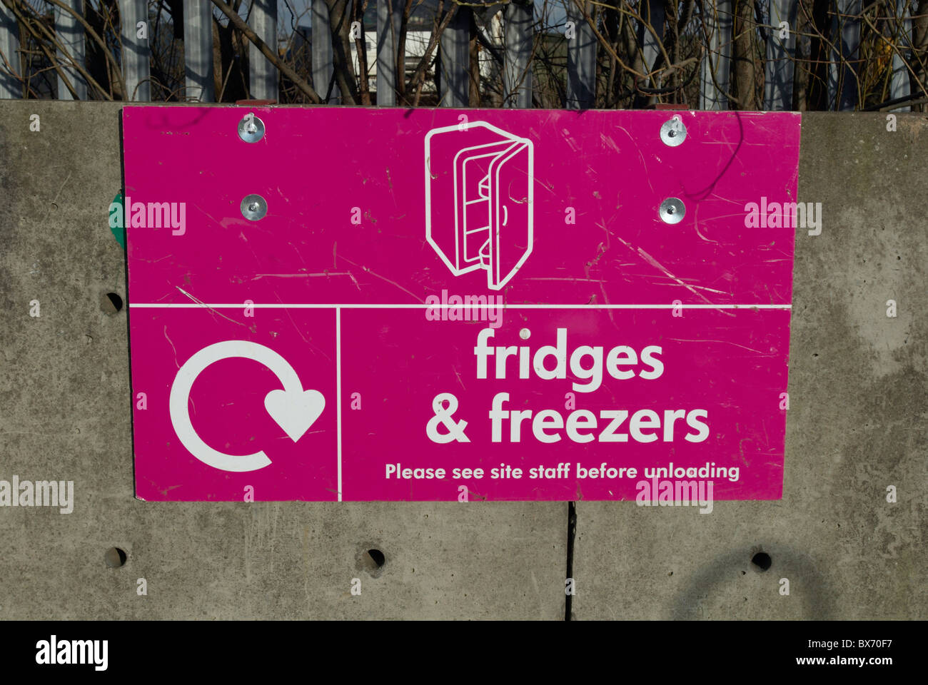 Skip for old fridges and freezers Peterborough recycling centre