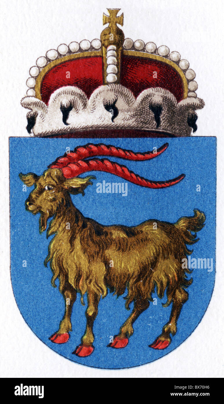 heraldry, coat of arms, Austria-Hungary, Littoral, colour lithograph, Meyers Konversationslexikon, 1908, Additional-Rights-Clearences-Not Available Stock Photo