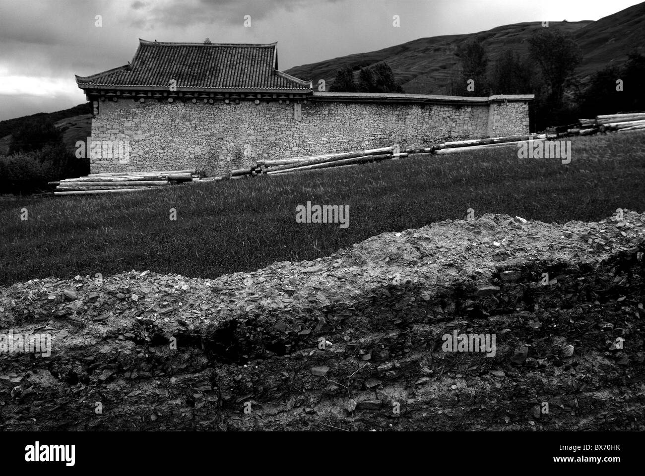 tibetan house,sichuan,china Stock Photo