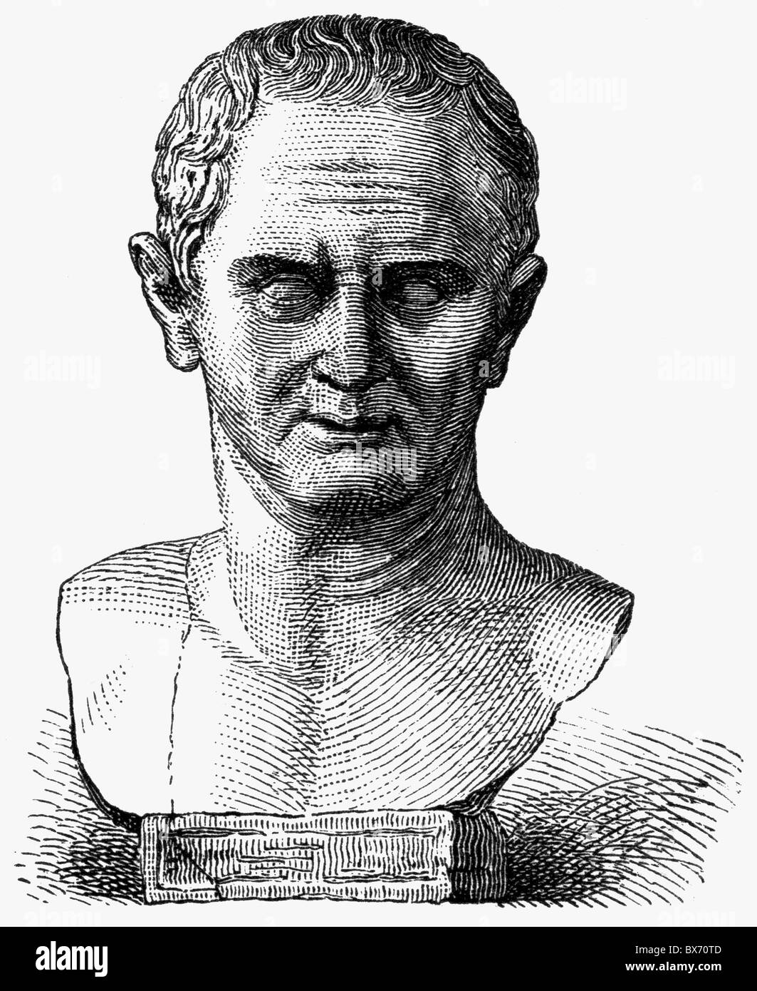 Cicero, Marcus Tullius, 3.1.106 - 7.12.43 BC, Roman politician, Consule 63 BC, portrait, bust, wood engraving, 19th century, , Stock Photo