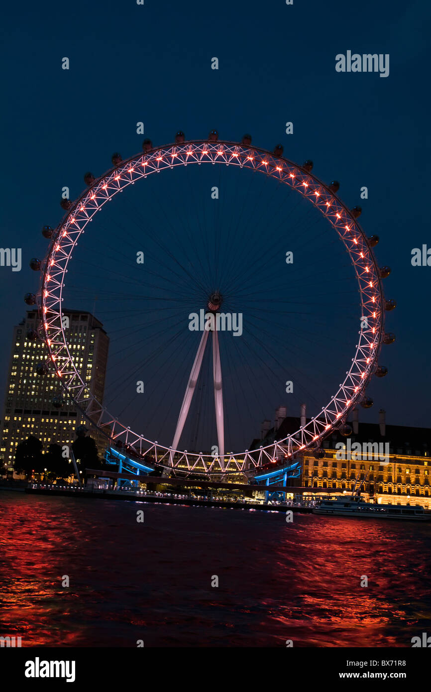 Night view of the london eye, London, England Stock Photo
