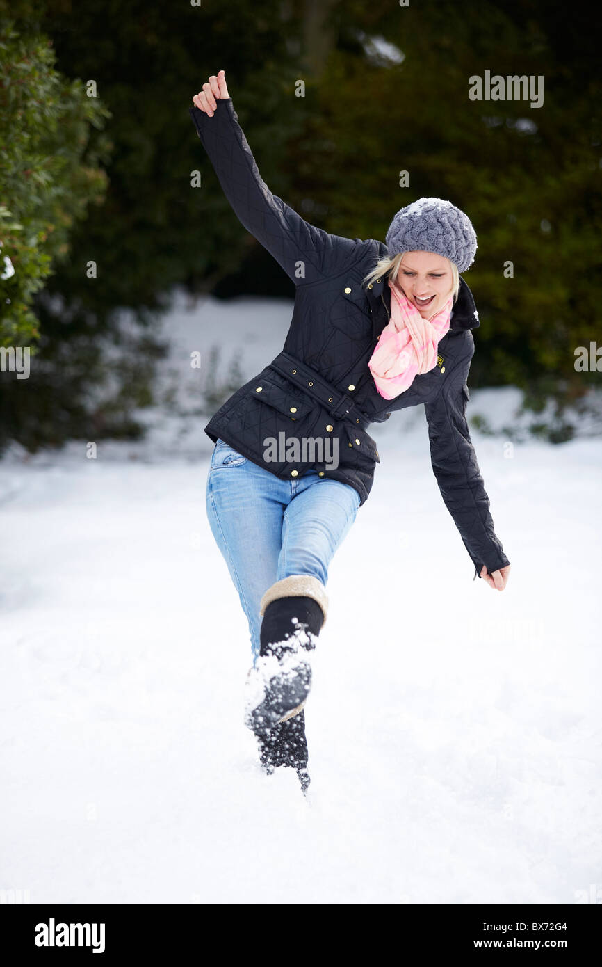 Girl In Snow Walking Alone High Resolution Stock Photography and Images ...