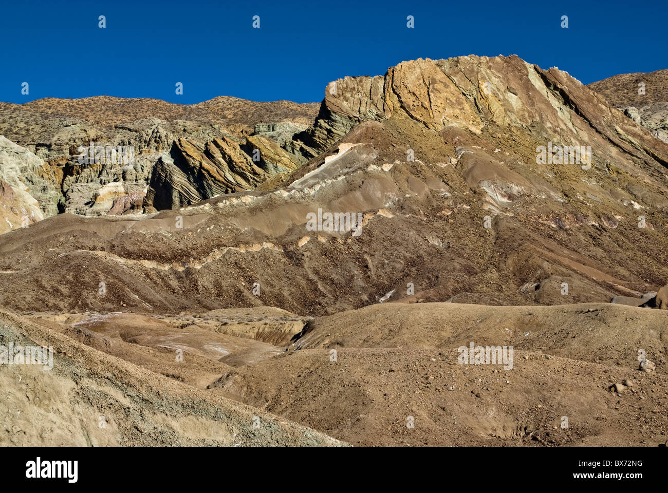 Rock formations at Rainbow Basin National Natural Landmark, Mud Hills