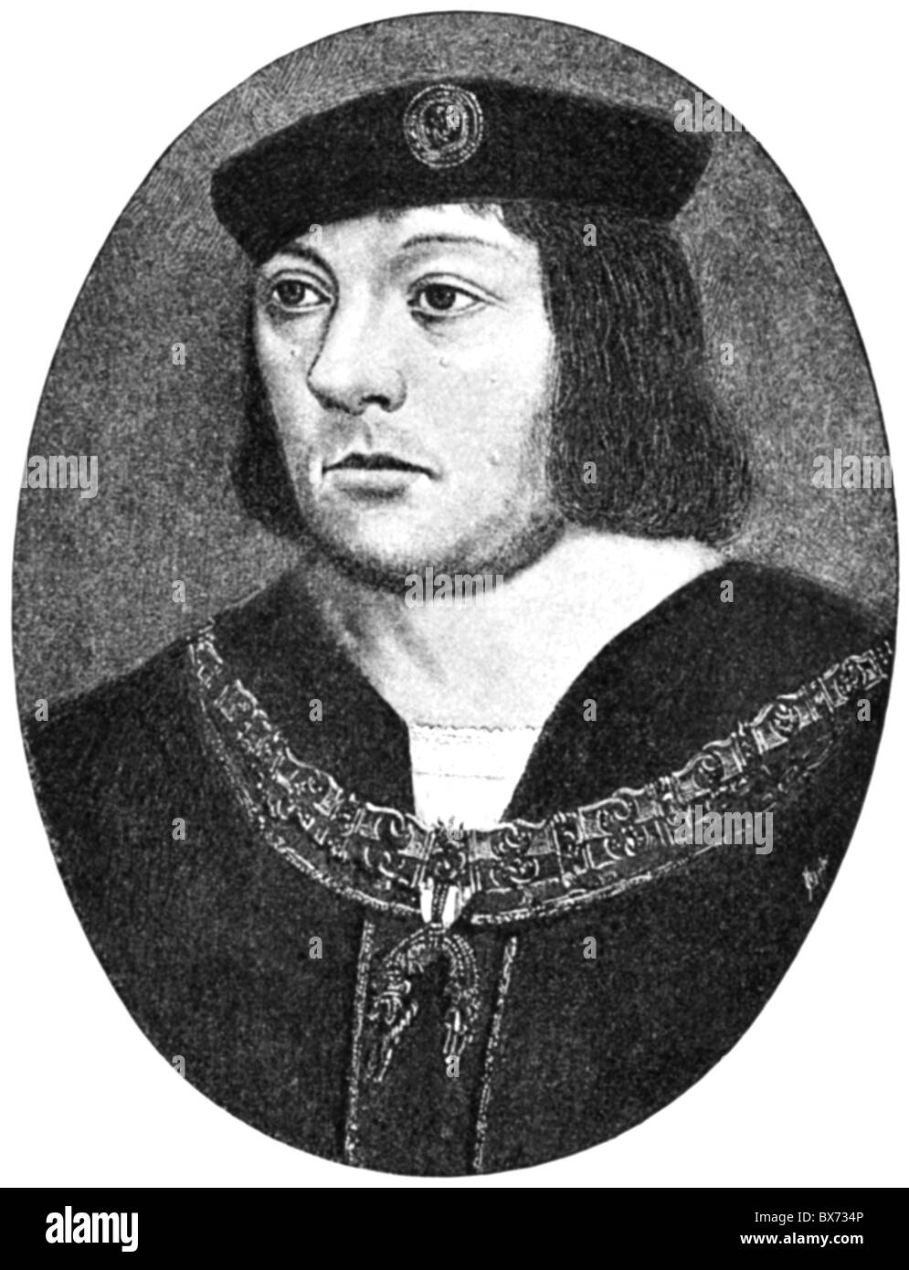 Croy, Guillaume II de, 1458 - 18.5.1521, Burgundian politician, portrait, wood engraving, 19th century, Stock Photo