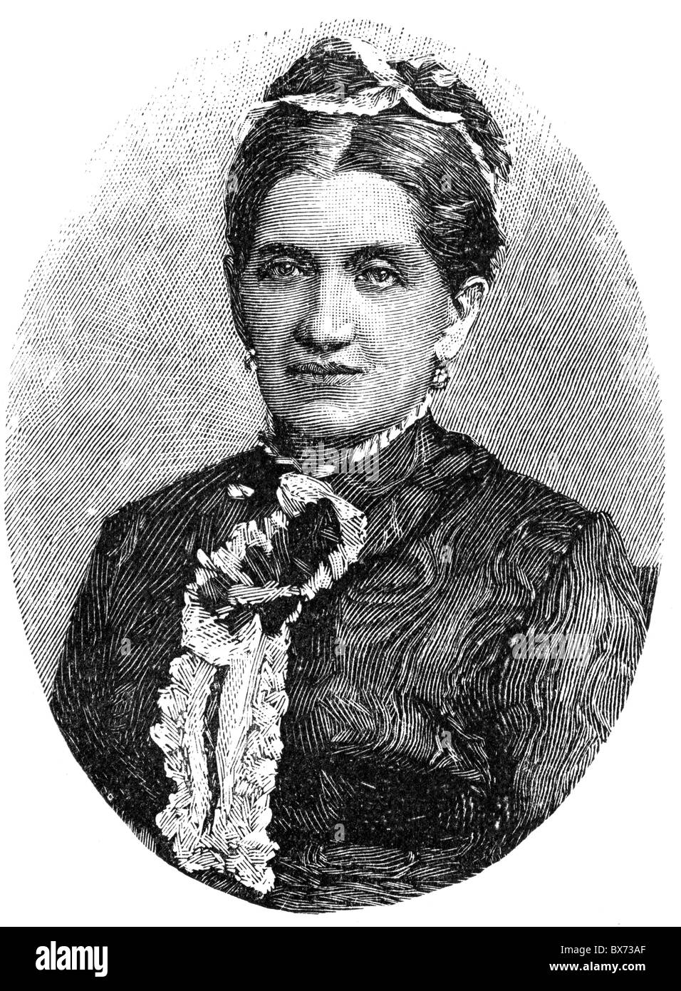 Bismarck, Johanna Frederike von, 11.4.1824 - 27.11.1894, Prussian noblewoman, portrait, wood engraving, late 19th century, , Stock Photo