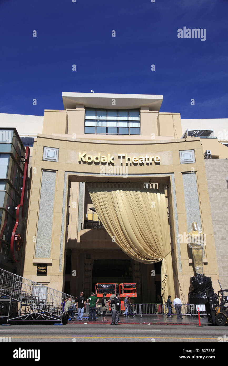 Preparations for Academy Awards, Kodak Theatre, Hollywood Boulevard, Los Angeles, California, USA Stock Photo