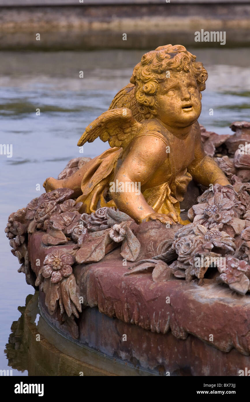 cherub on the flora fountain, château de versailles Stock Photo