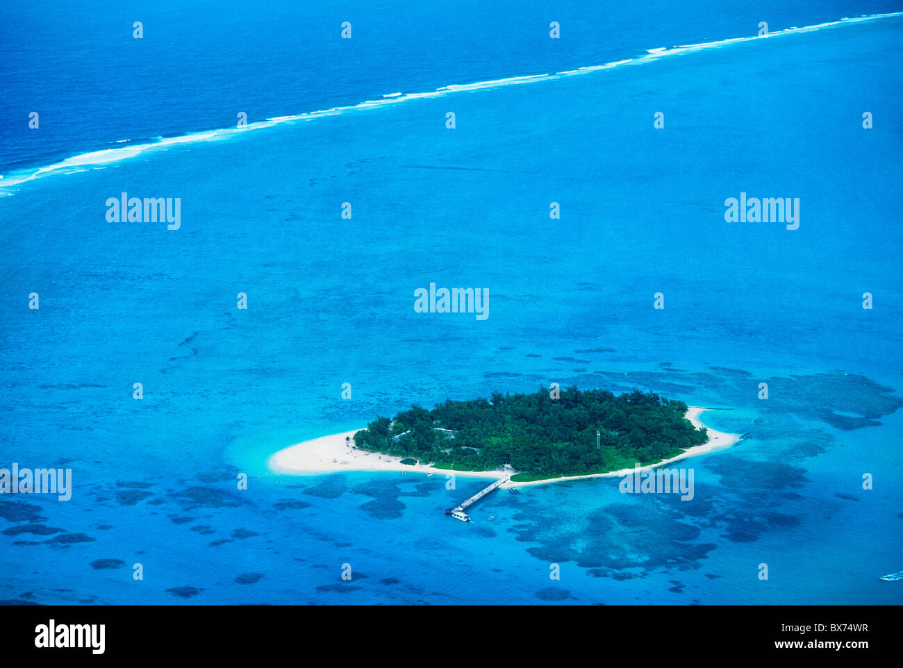 Tanapag lagoon and Managaha Island, Saipan, Northern Marianas Islands. Stock Photo
