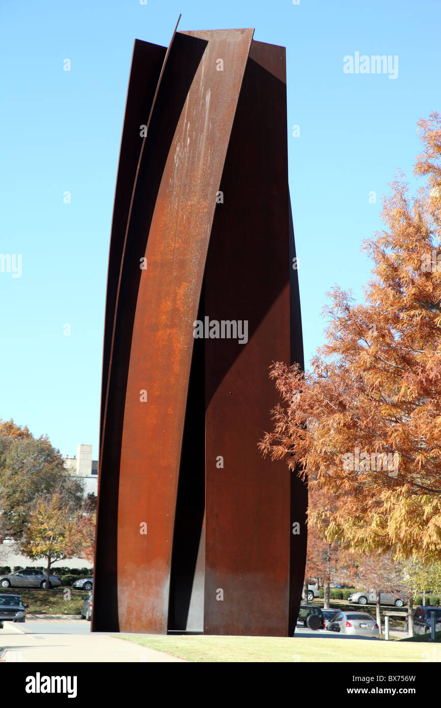 Vortex, outdoor steel sculpture, Richard Serra; Modern Art Museum, Fort Worth Stock Photo