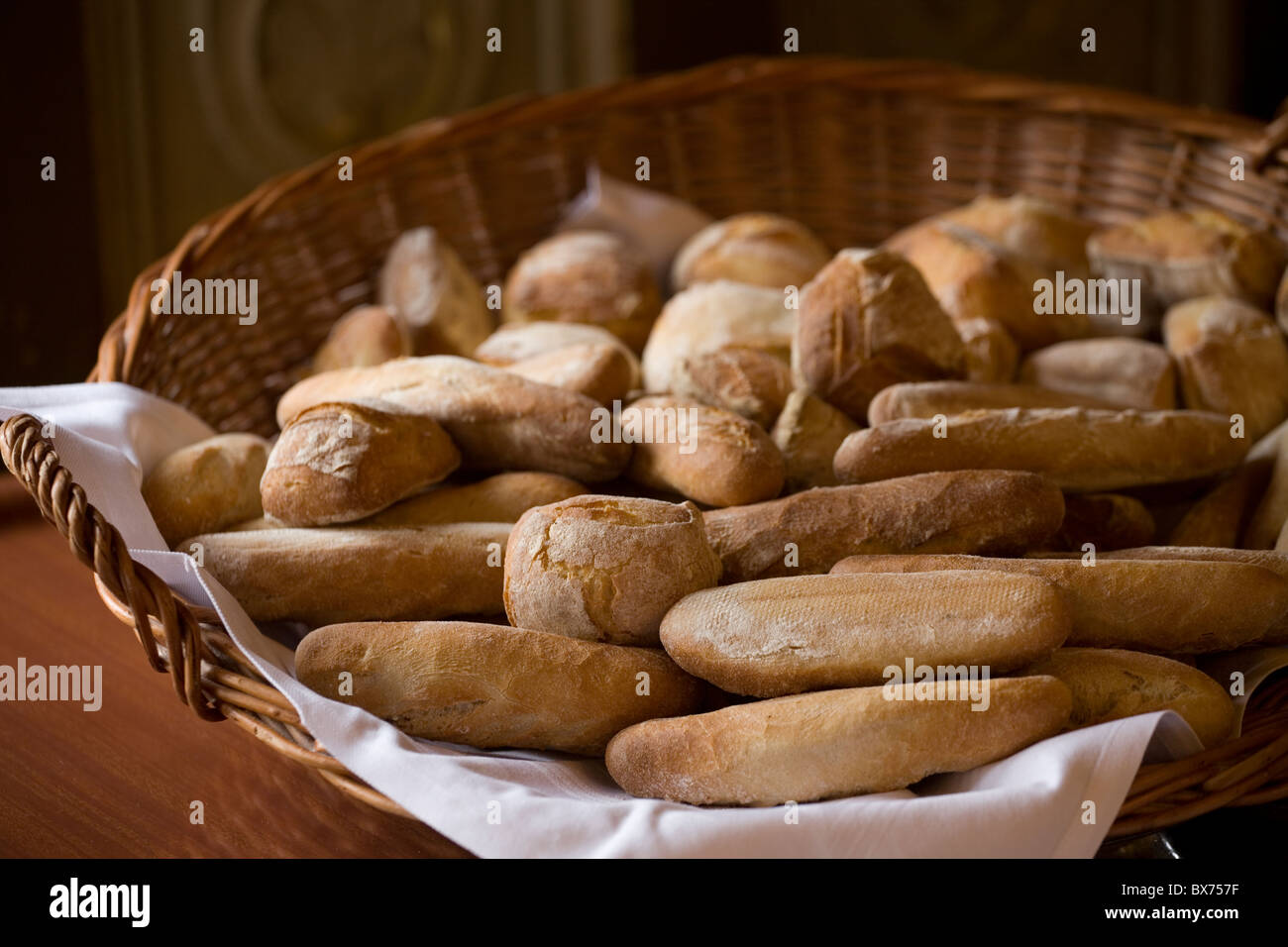 bread basket at le train bleu restaurant in the gare de lyon Stock Photo