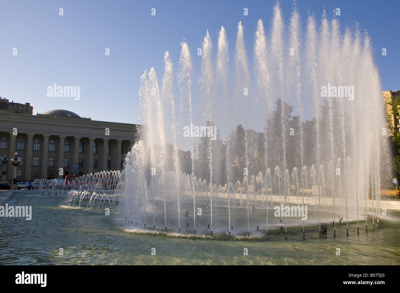 Fountain at the seafront of Baku, Azerbaijan, Central Asia, Asia Stock Photo