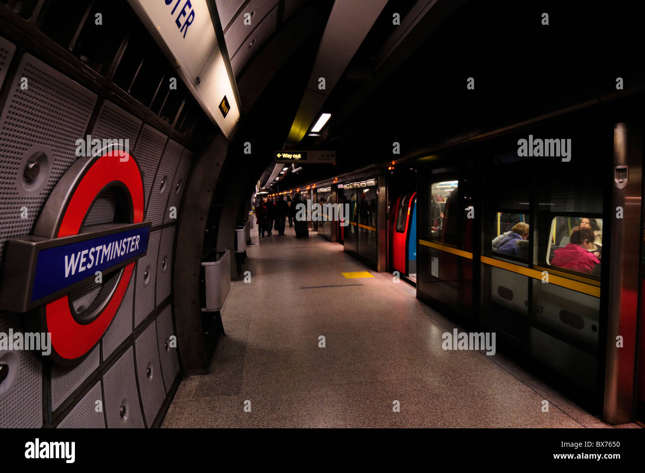 Westminster underground station jubilee line hires stock photography