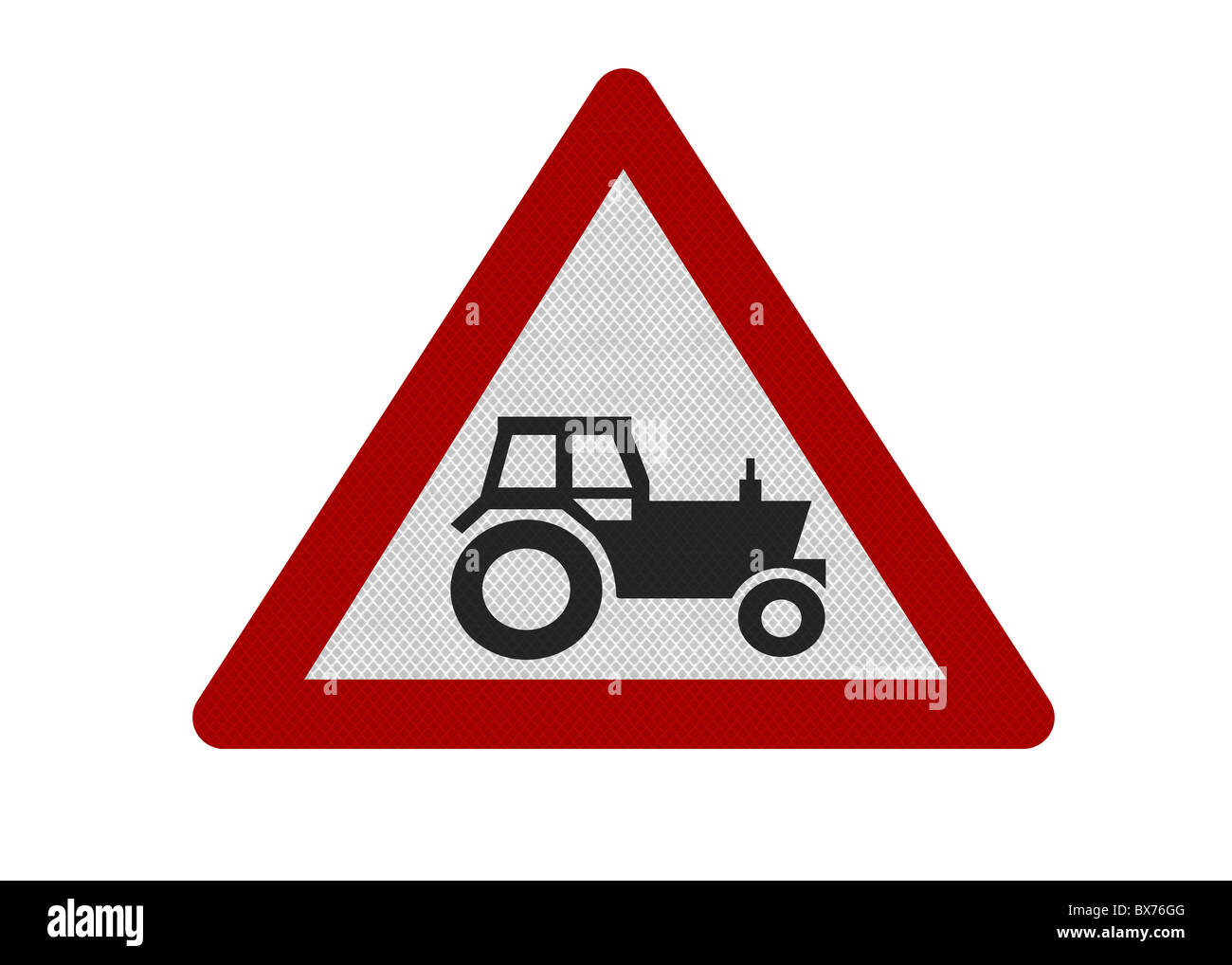 Photo realistic reflective metallic ‘farm machinery’ sign, isolated on