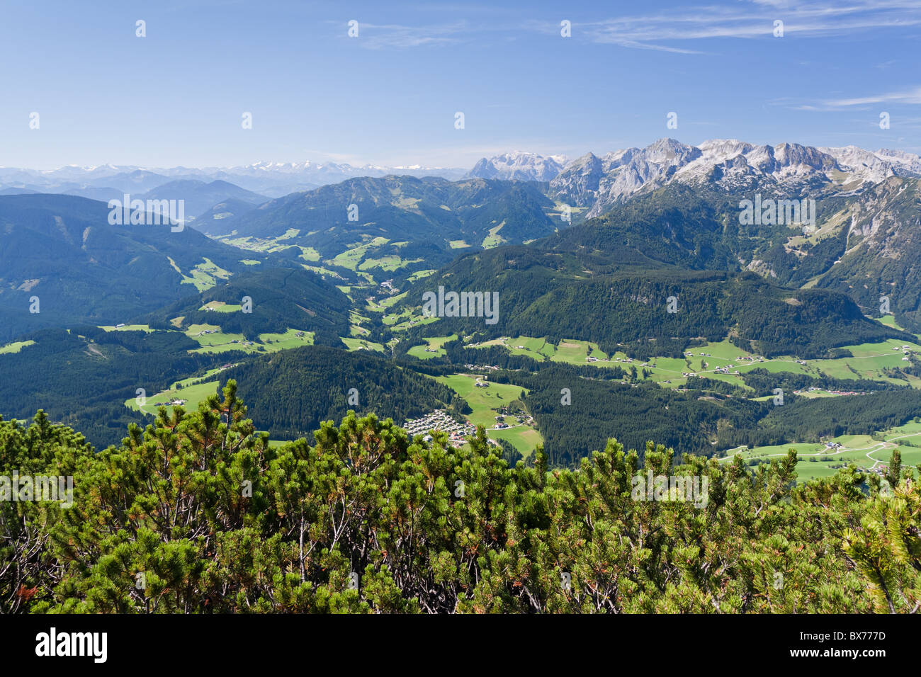 a view from the top of the alpine peak in the summertime Stock Photo ...