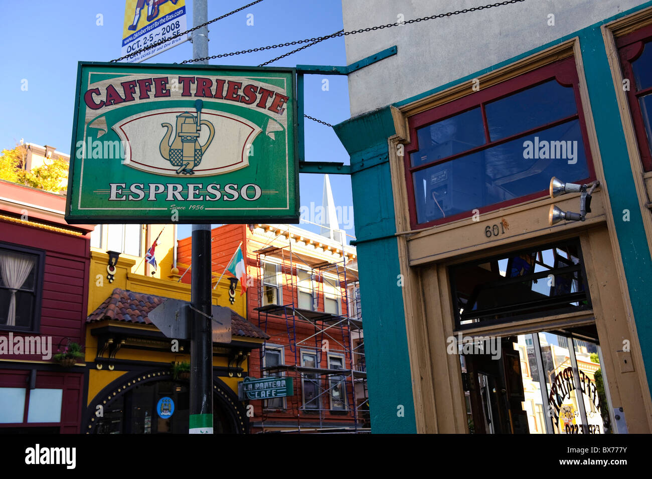 Usa, California, San Francisco, North Beach (Little Italy), Cafes Stock Photo