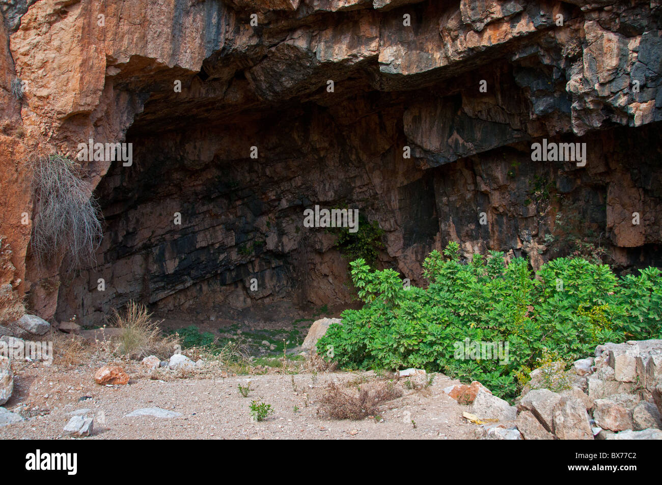The grotto of Pan at Caesar Philippi. Stock Photo
