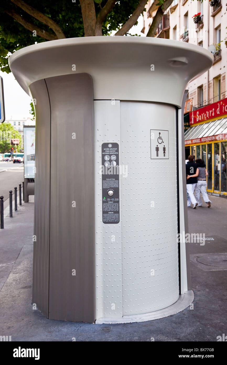 Public street toilet, Paris, France, Europe Stock Photo