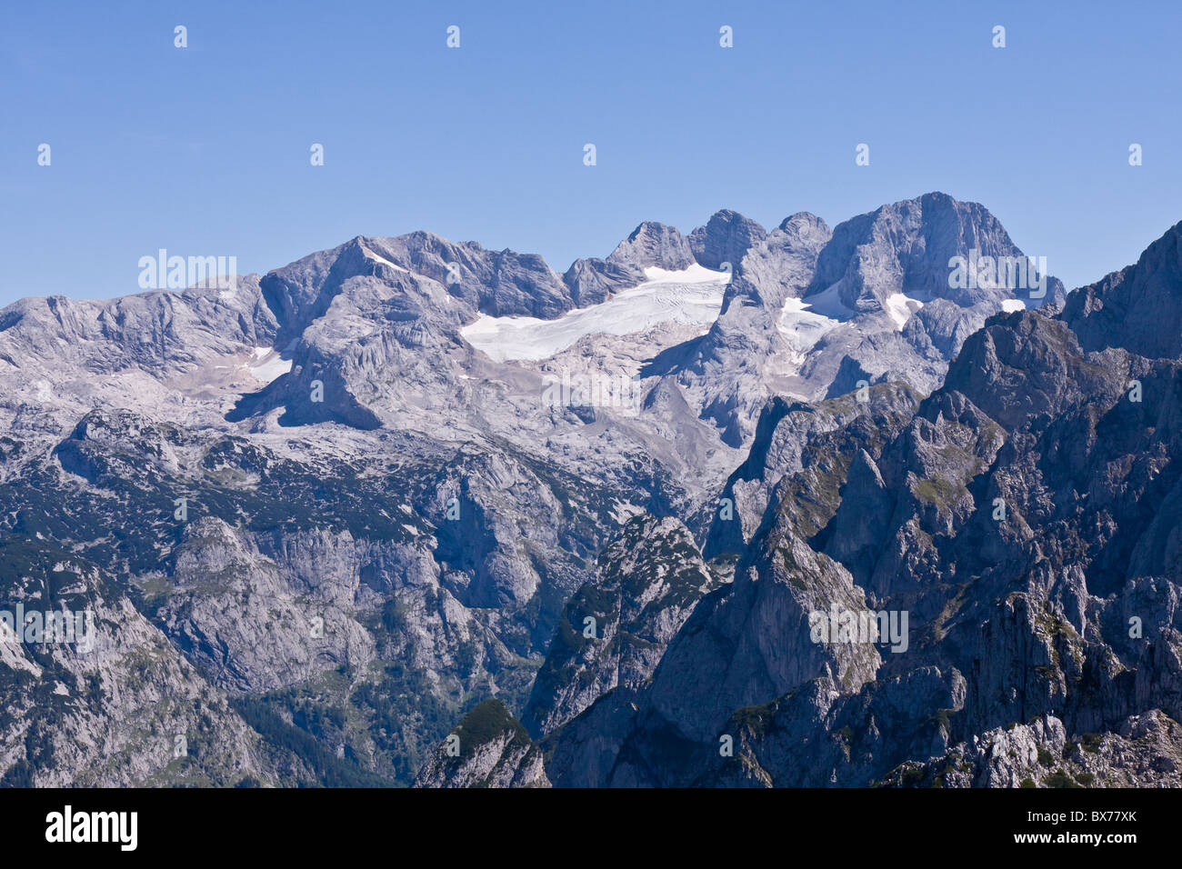 a view from the top of the alpine peak in the summertime Stock Photo ...