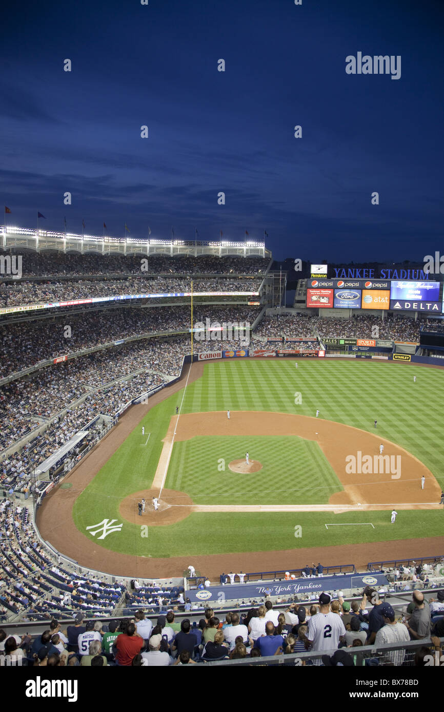 Baseball Ball Field Is Shown At Night In A Baseball Stadium Background, Yankee  Stadium, Hd Photography Photo, Atmosphere Background Image And Wallpaper  for Free Download