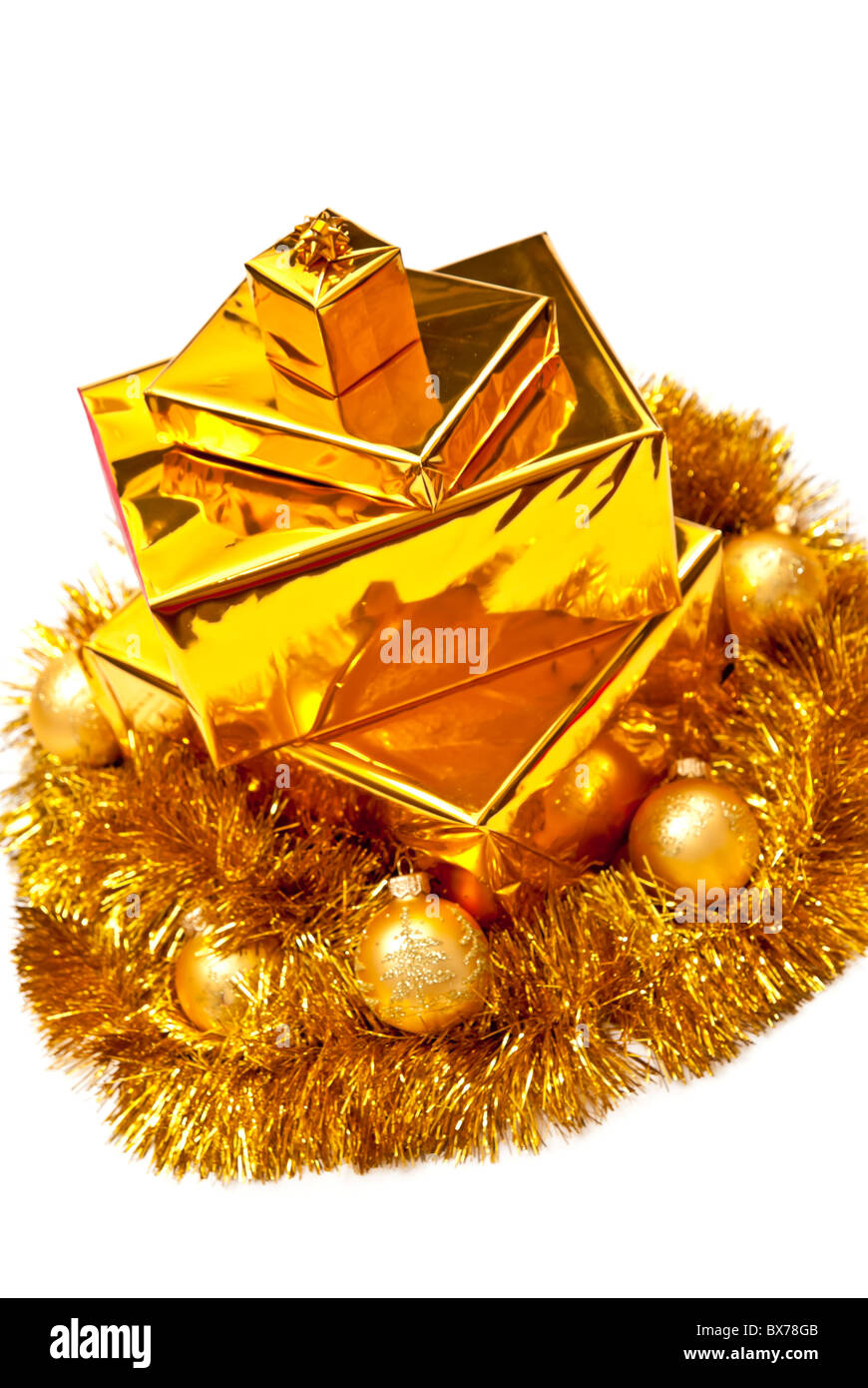 golden gifts Stock Photo