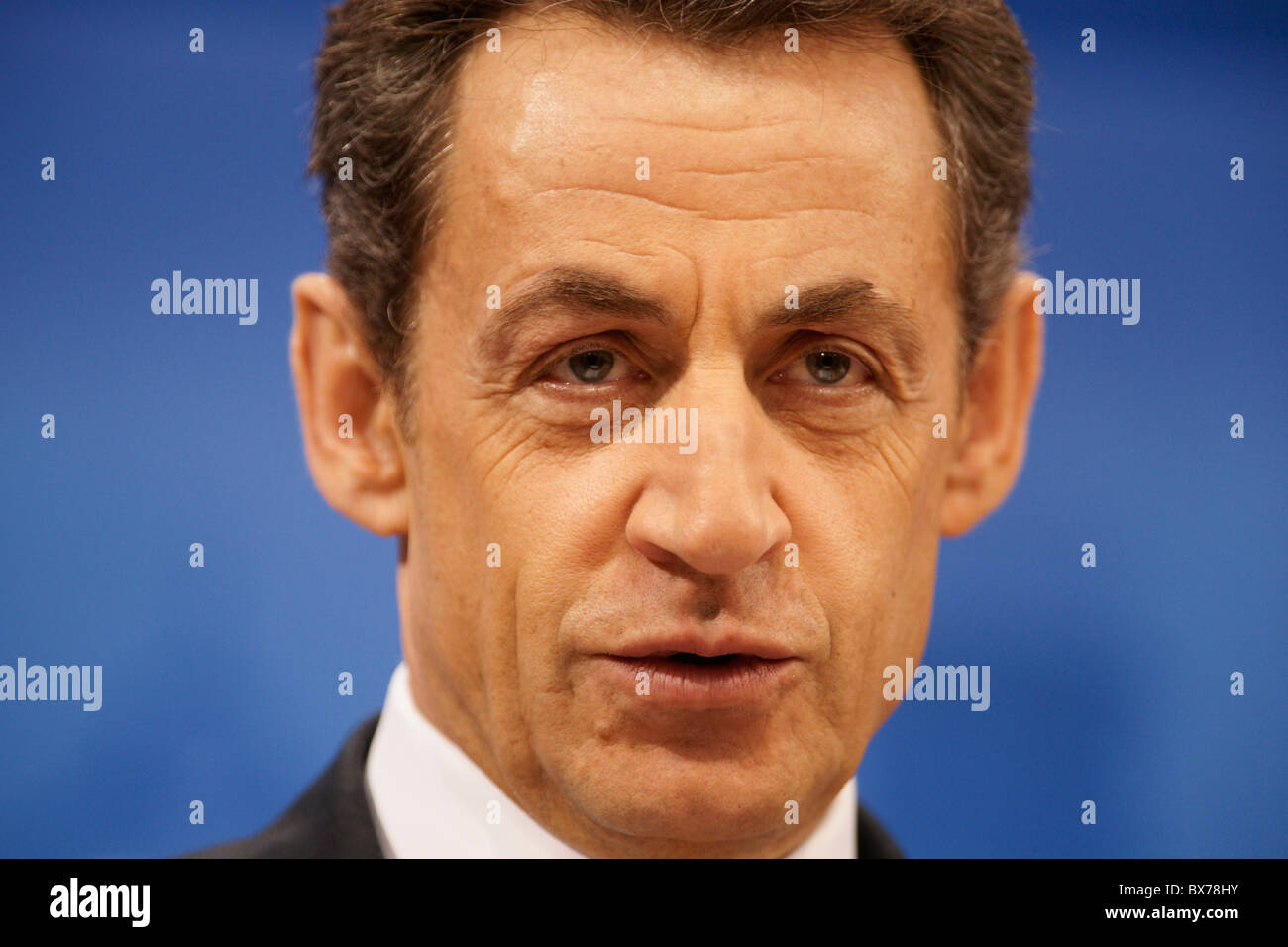 German Chancellor Angela Merkel and French President Nicolas Sarkozy in Freiburg on Friday, 10.12.2010 Stock Photo