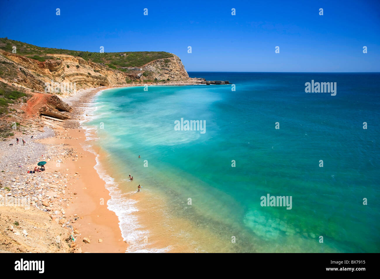 Praia das Cabanas Velhas, Burgau, Algarve, Portugal Stock Photo