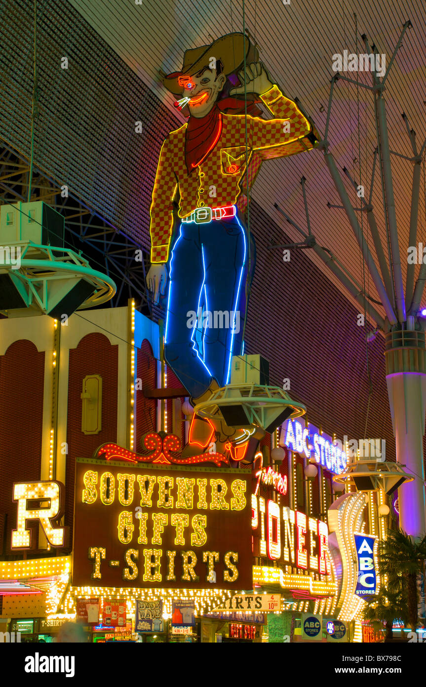 Fremont Street, Downtown Old Las Vegas, Las Vegas, Nevada, United States of America, North America Stock Photo