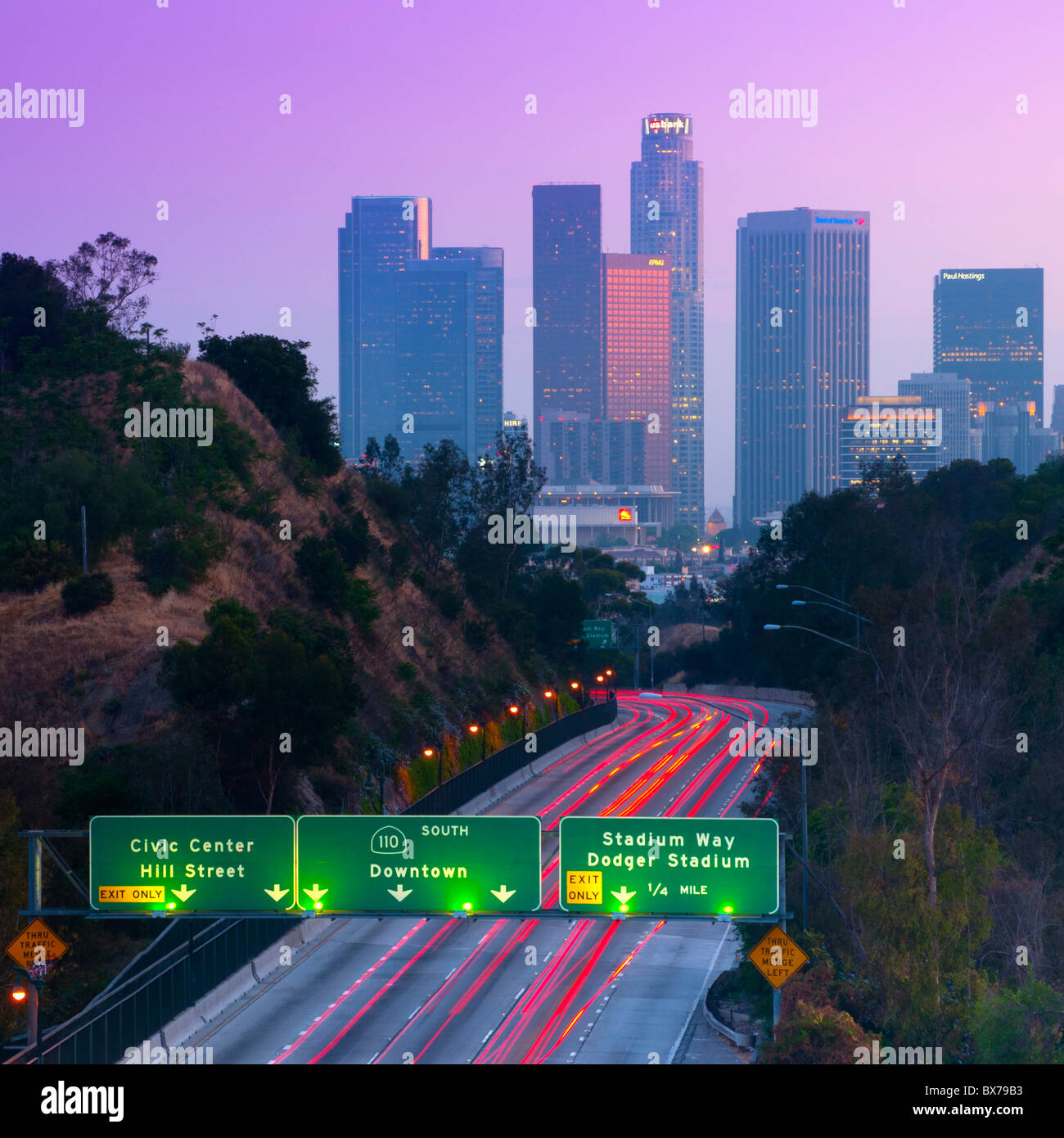 Route 110, Los Angeles, California, United States of America, North America Stock Photo