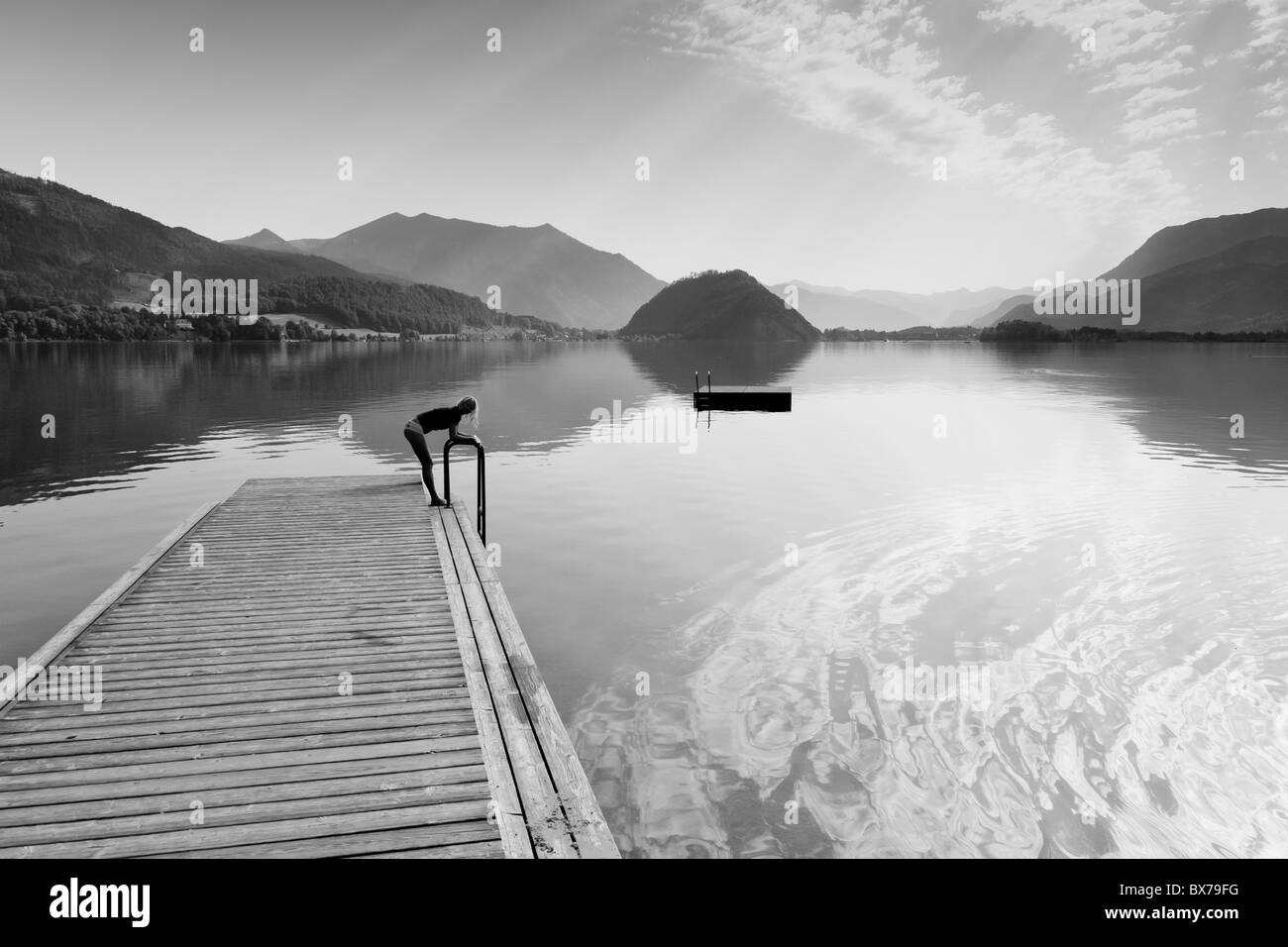 Summer alpine rural landscape Black and White Stock Photos & Images - Alamy