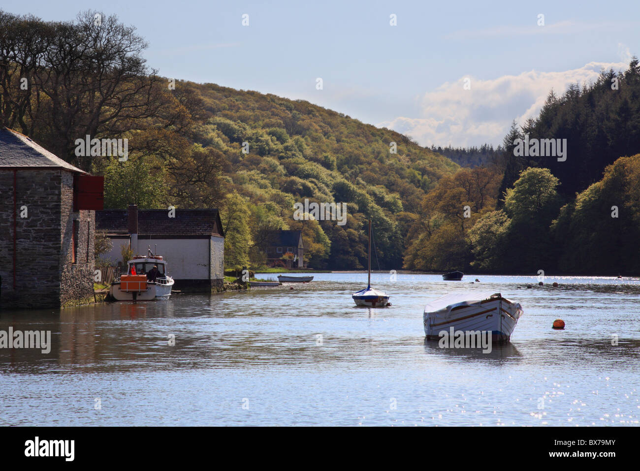 The view south from Lerryn in South East Cornwall Stock Photo