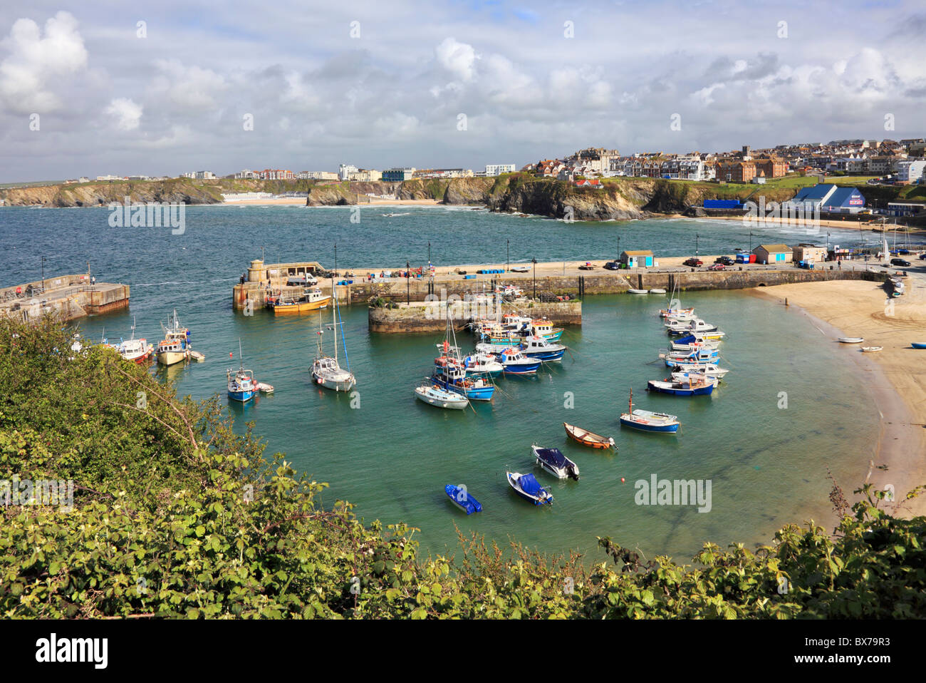 Newquay Harbour on Cornwall's North Coast Stock Photo