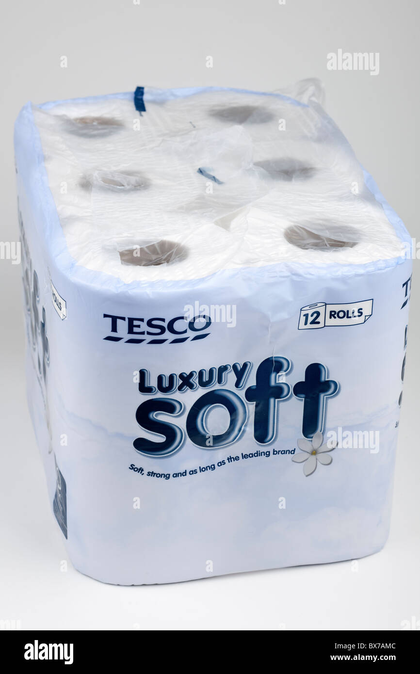 12 Tesco luxury soft toilet rolls Stock Photo - Alamy