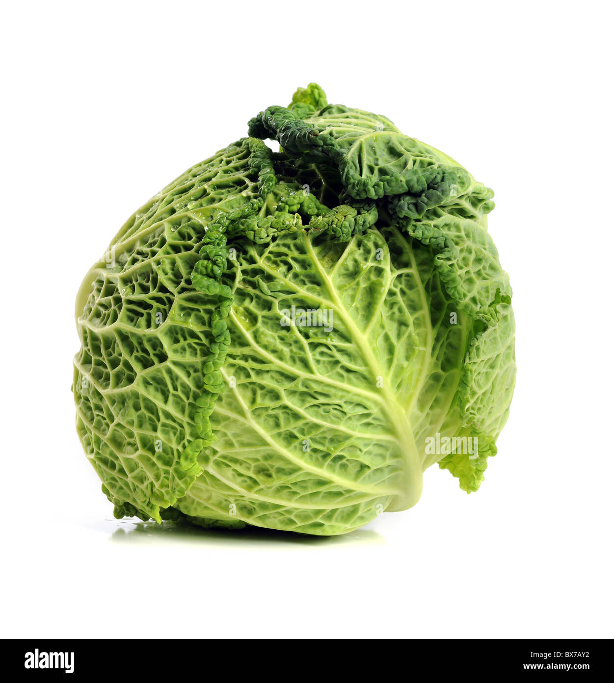 Head of cabbage isolated over white background Stock Photo
