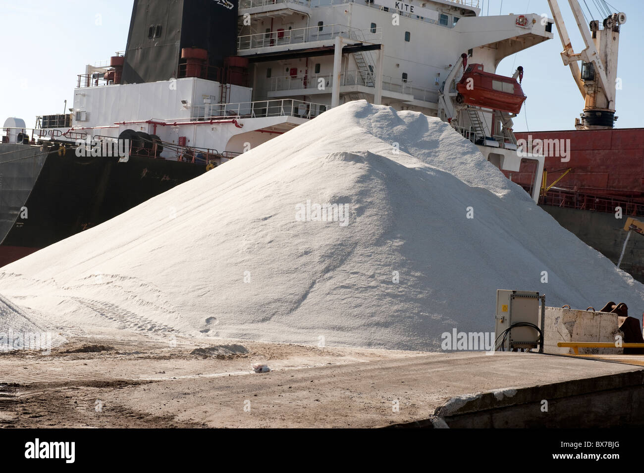 Imported Road Rock Salt on a Dockside Stock Photo Alamy