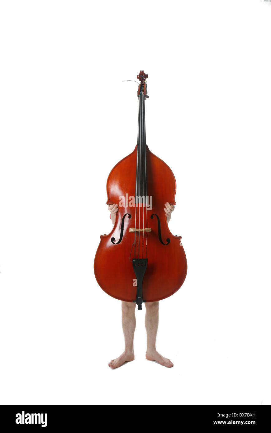 Double Bass with feet Stock Photo