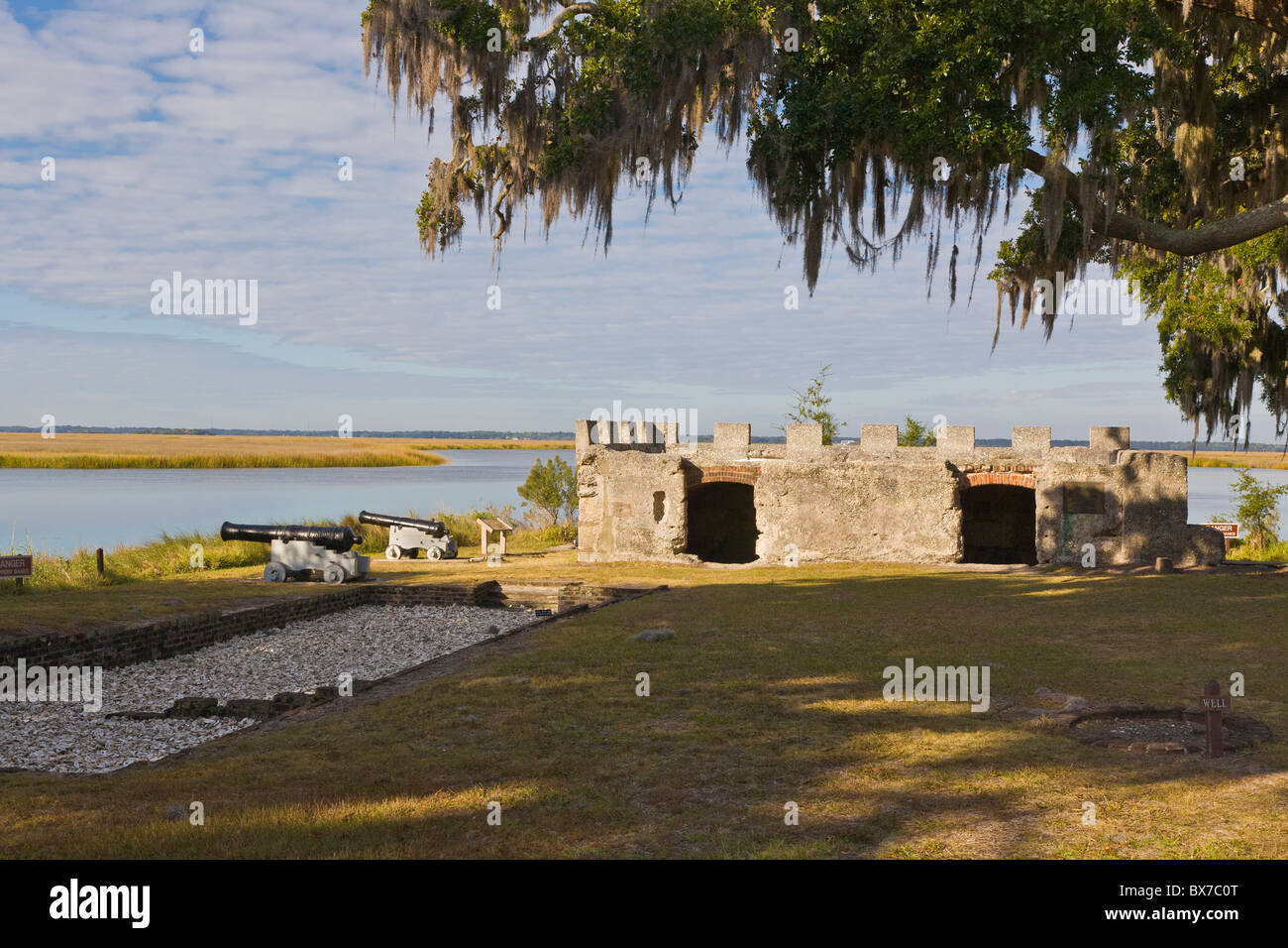 Ruins of Kings Magazine at Fort Frederica National Monument on St Simons Island Stock
